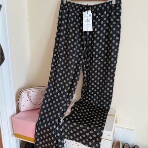 Black Floral Print Pants